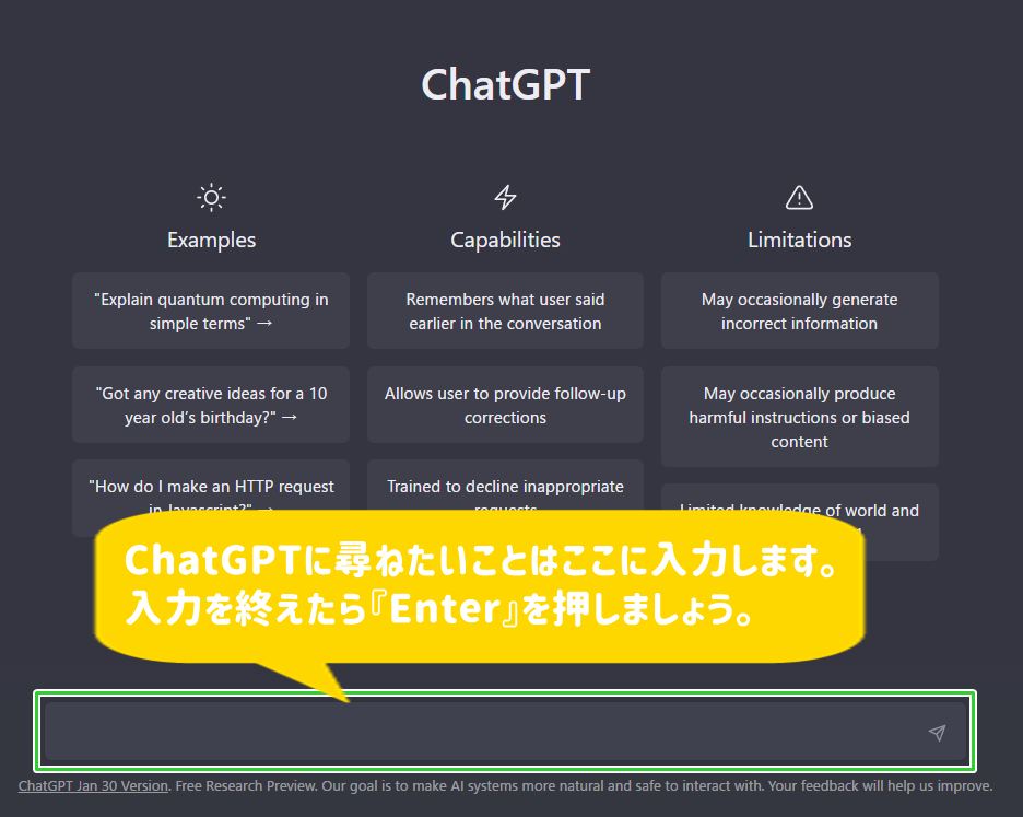 ChatGPTの使い方を説明している画像