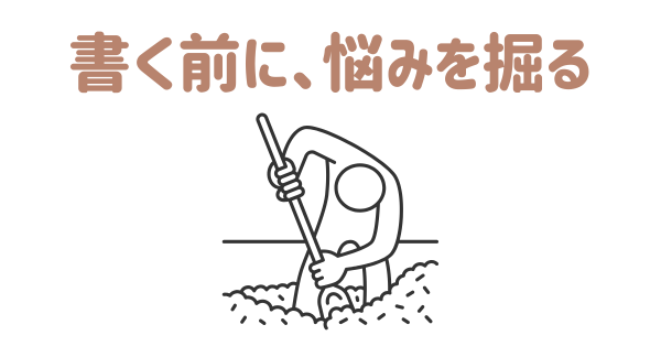書く前に悩みを掘る