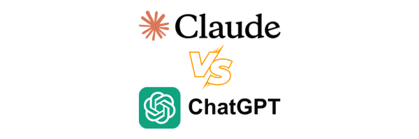 ClaudeとChatGPTのロゴの間に「VS」の文字。2つのAIを比較することを示す対比構図のイメージ
